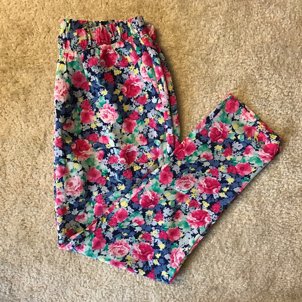 Joie Marceline floral pants 100% silk medium